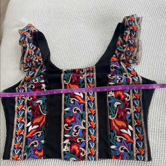 Anthropologie Eva Franco Colorful Embroidered Corset Blouse - Picture 8 of 11